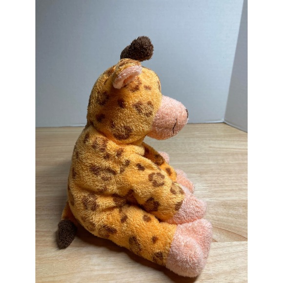 TY Pluffies TyLux 2004 'Towers' Giraffe Orange Brown Baby Plush Pre-Owned - Picture 5 of 8